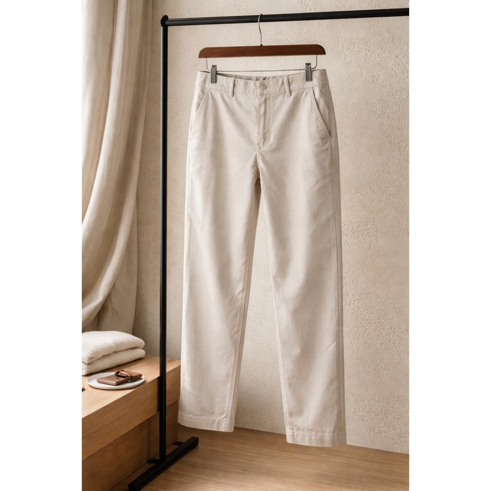 COOFANDY Mens Beige Rayon Linen Blend Straight Leg Casual Pants Size XS NWT